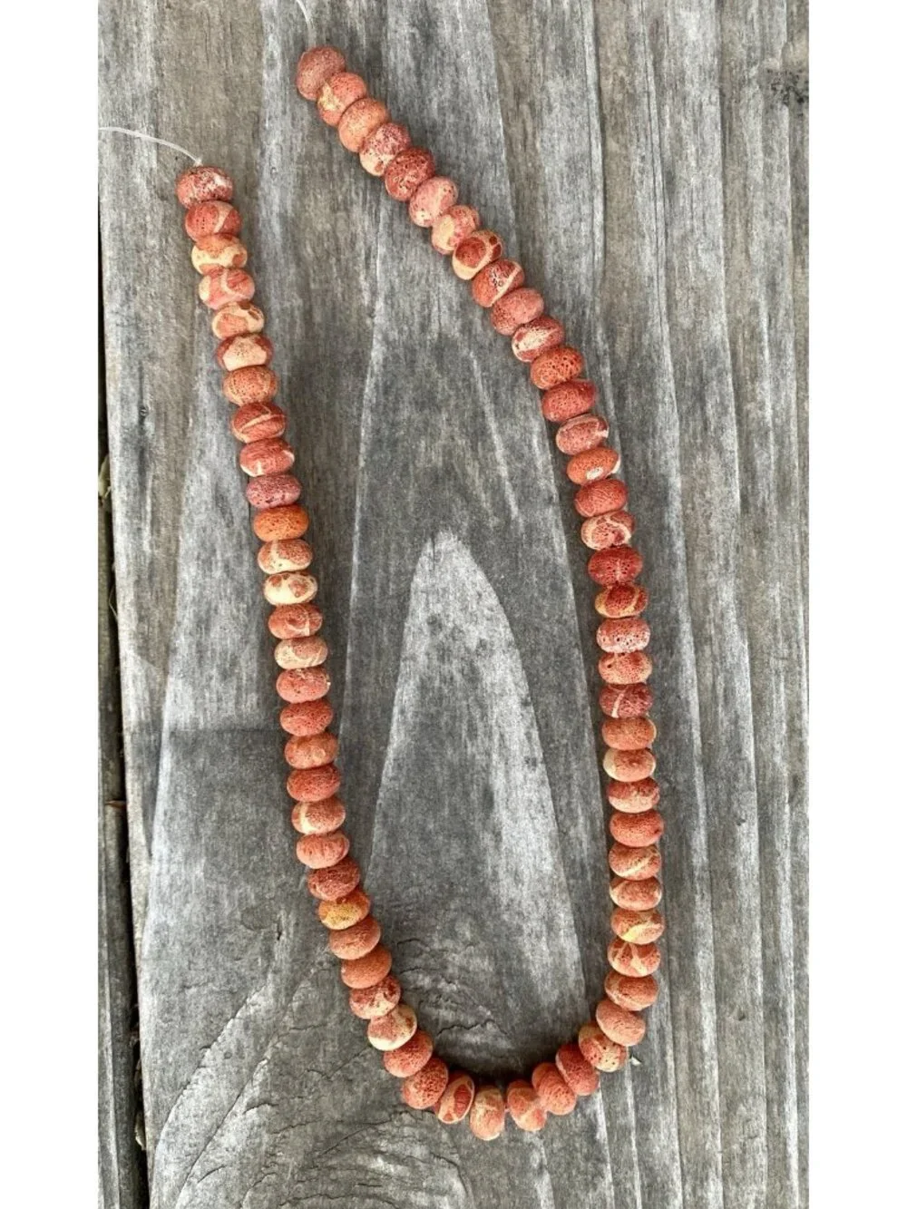 Orange Apple Sponge Coral 16” Strand